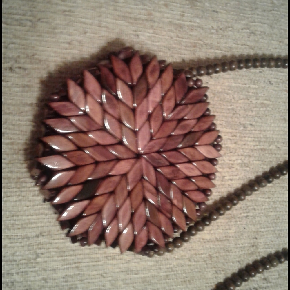 Beautiful Faux Wood Resin Purse Crossbody